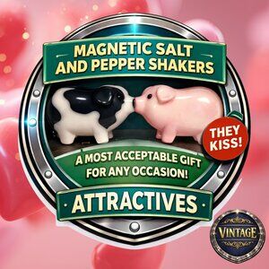 Vintage NOS Pacific Giftware Kissing Passion Piggies Magnetic Salt Pepper Shaker